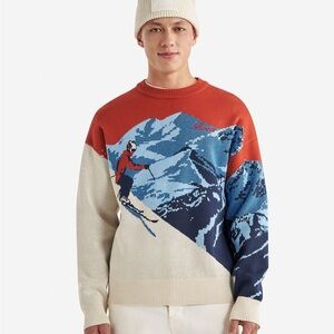 Roots Men's Ski Graphic Sweater - Red, Blue, Cream
